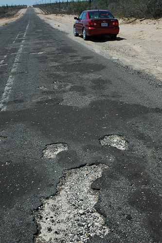 Many potholes